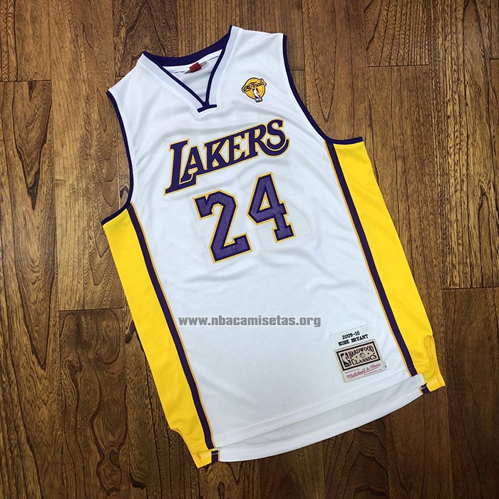 Camiseta Los Angeles Lakers Kobe Bryant NO 24 Hardwood Classics Blanco